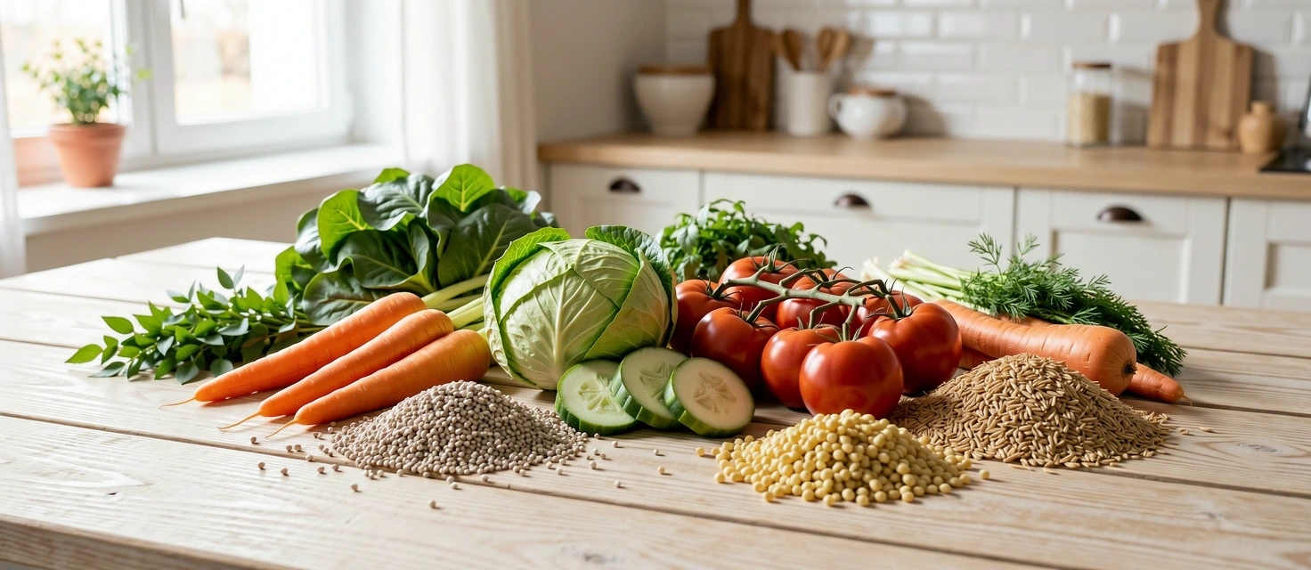 Ingrediente proaspete pentru nutriție echilibrată